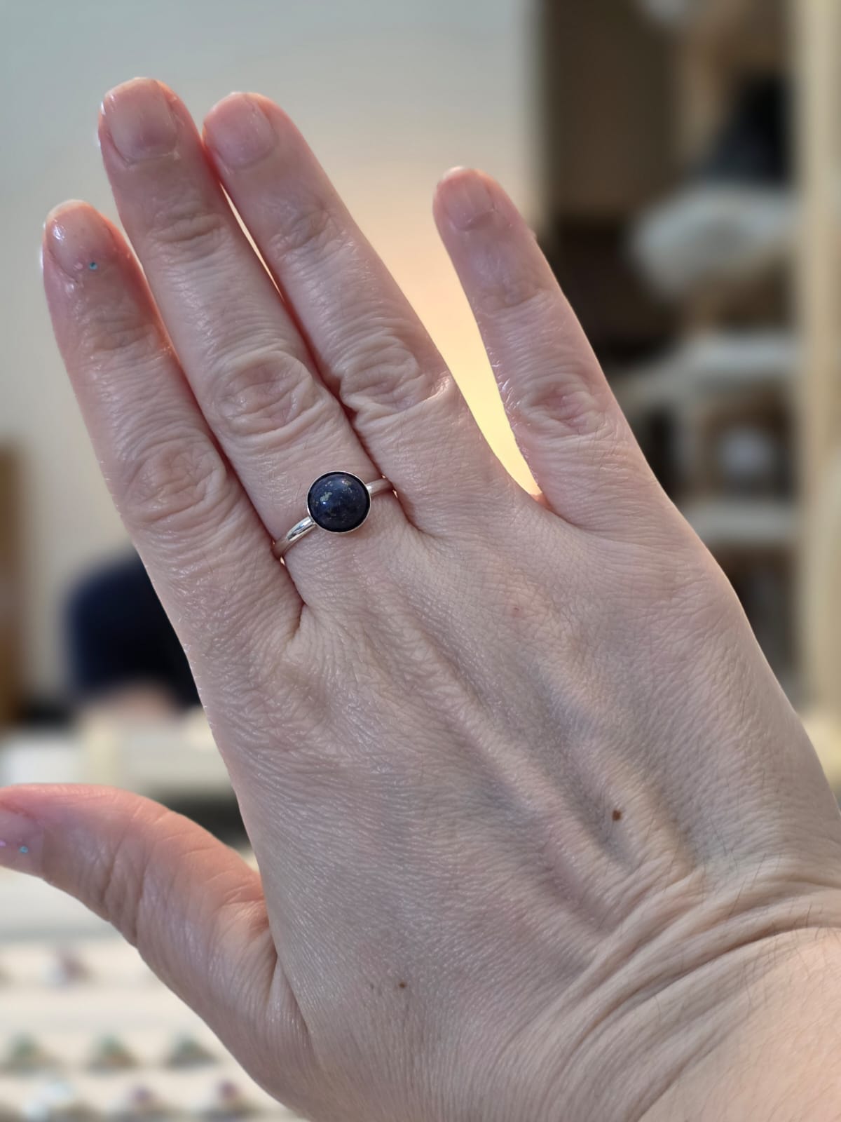 Anel em Prata 925 e Lápis Lazuli af486a