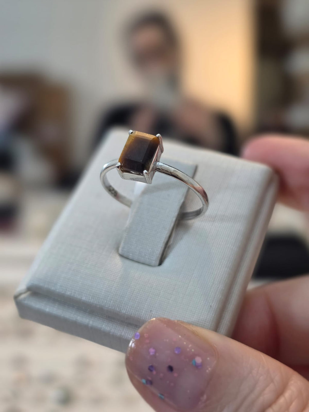 Anel em Prata 925 e Olho de Tigre af499e