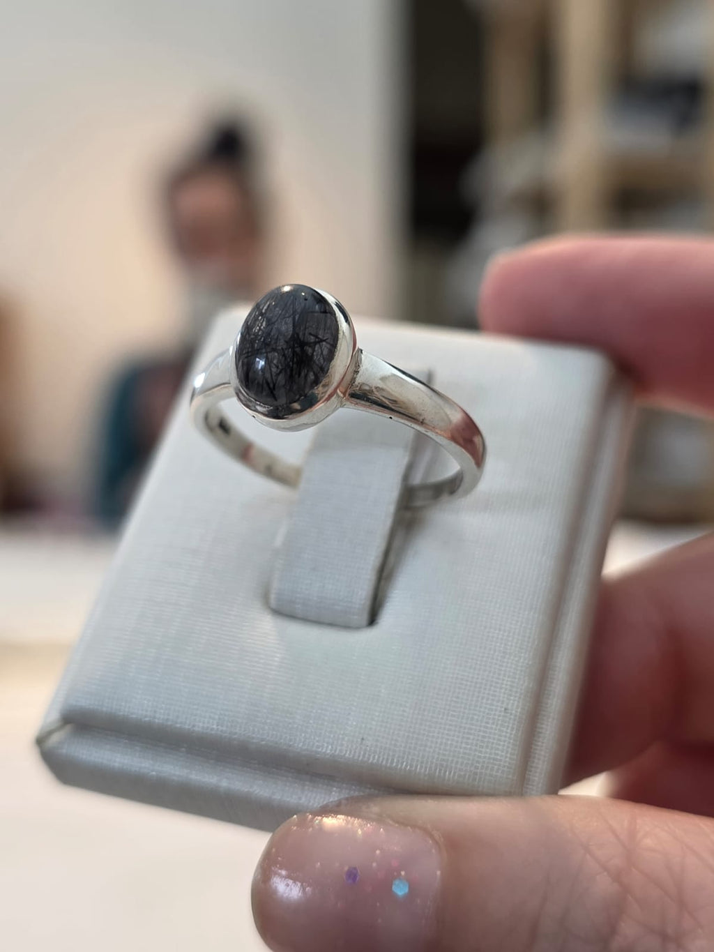 Anel em Prata 925 e Cristal de Quartzo Rutilado af537