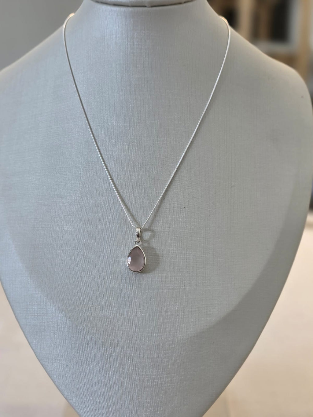 Pingente em Prata 925 e Qtz Rosa pgt127b