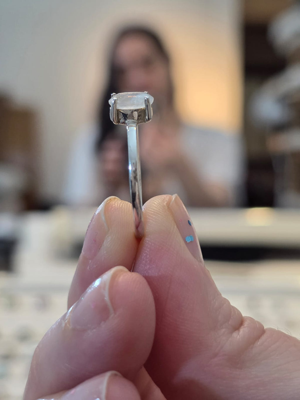 Anel em Prata 925 e Pedra da Lua af367b