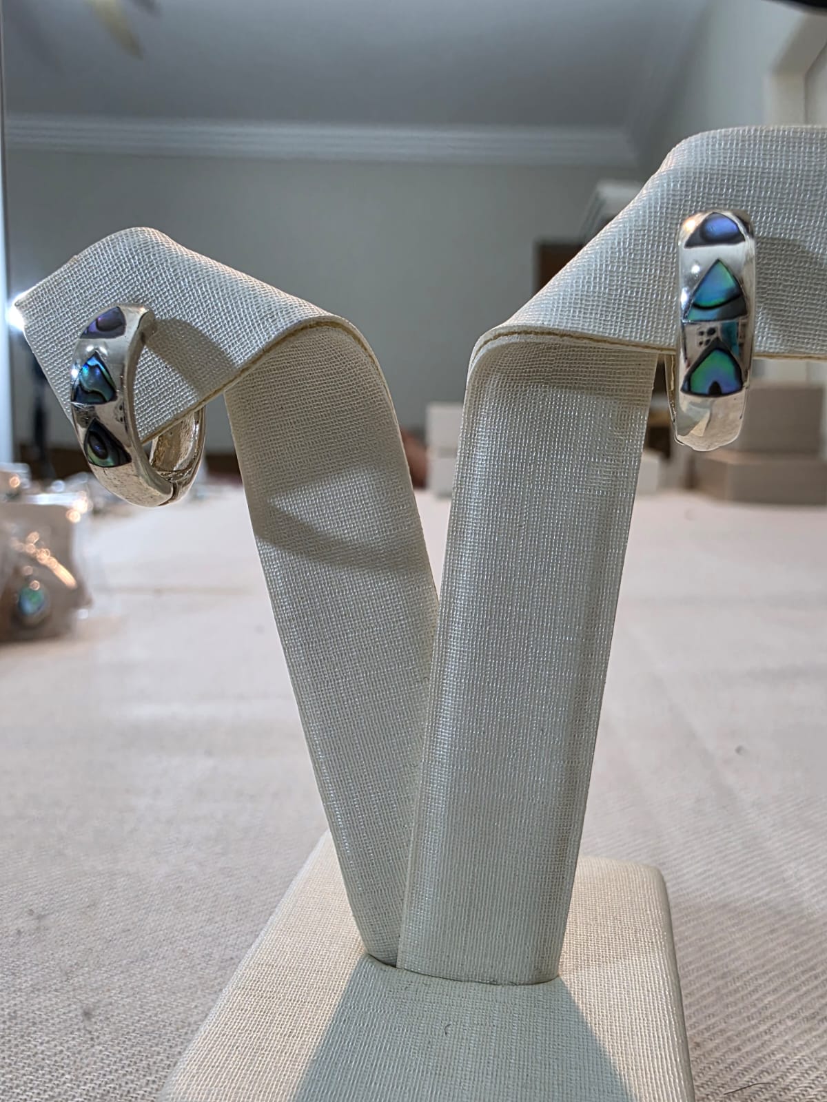 Brinco em Prata 925 e Abalone bf300