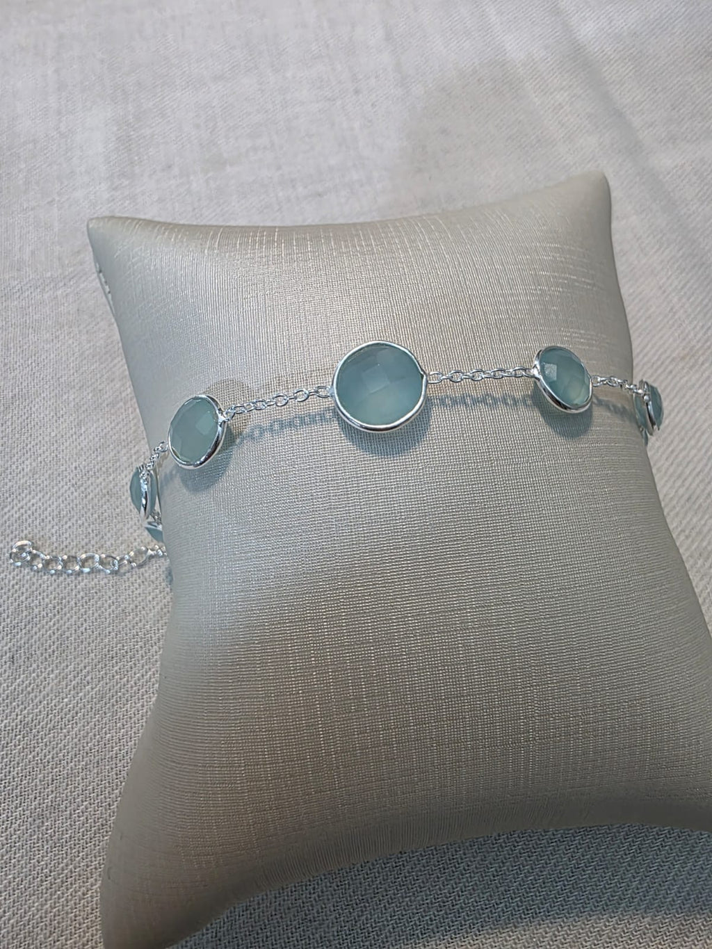 Pulseira em Prata 925 e Calcedonia P65a