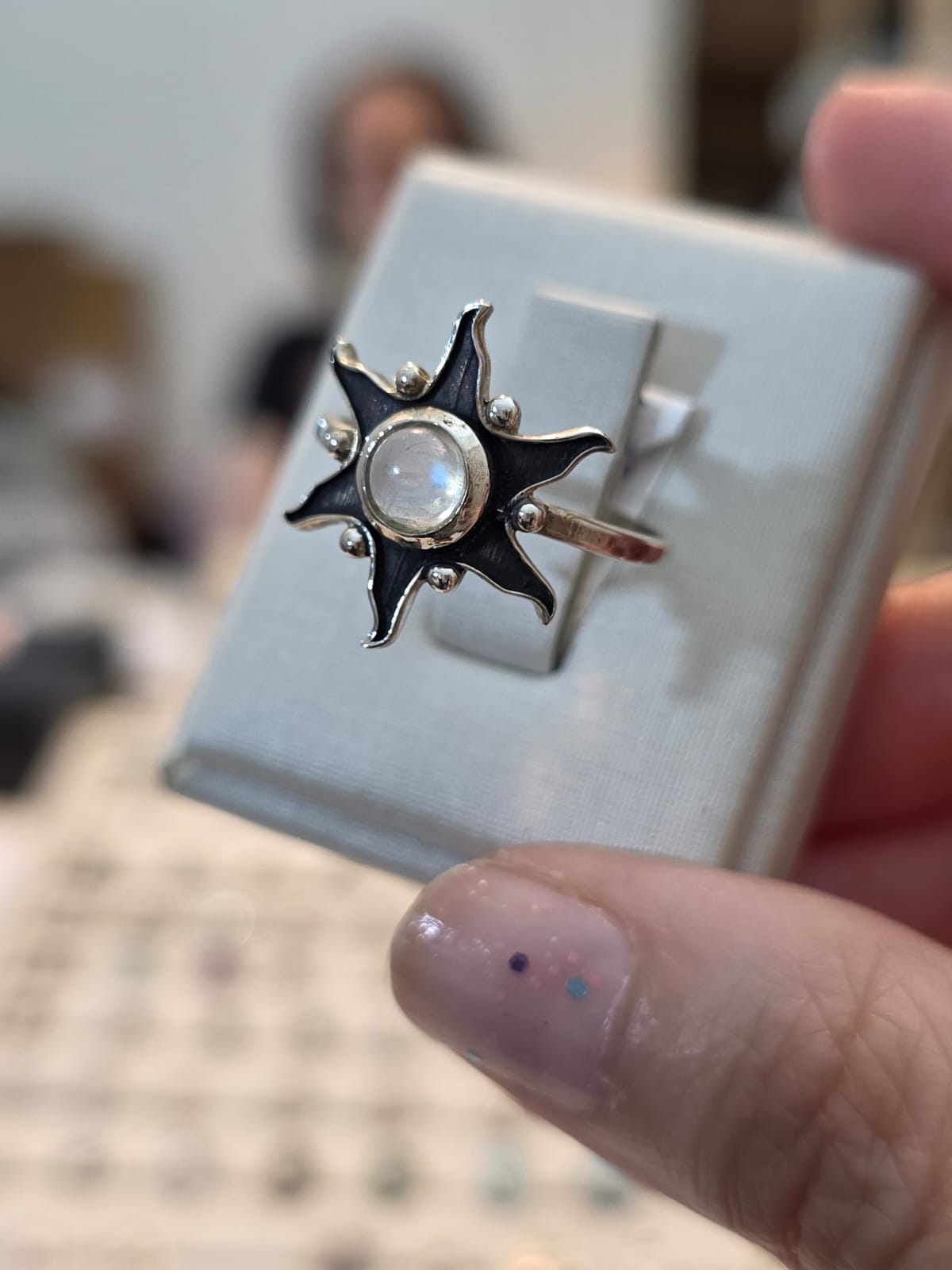 Anel em Prata 925 e Pedra da Lua af502b